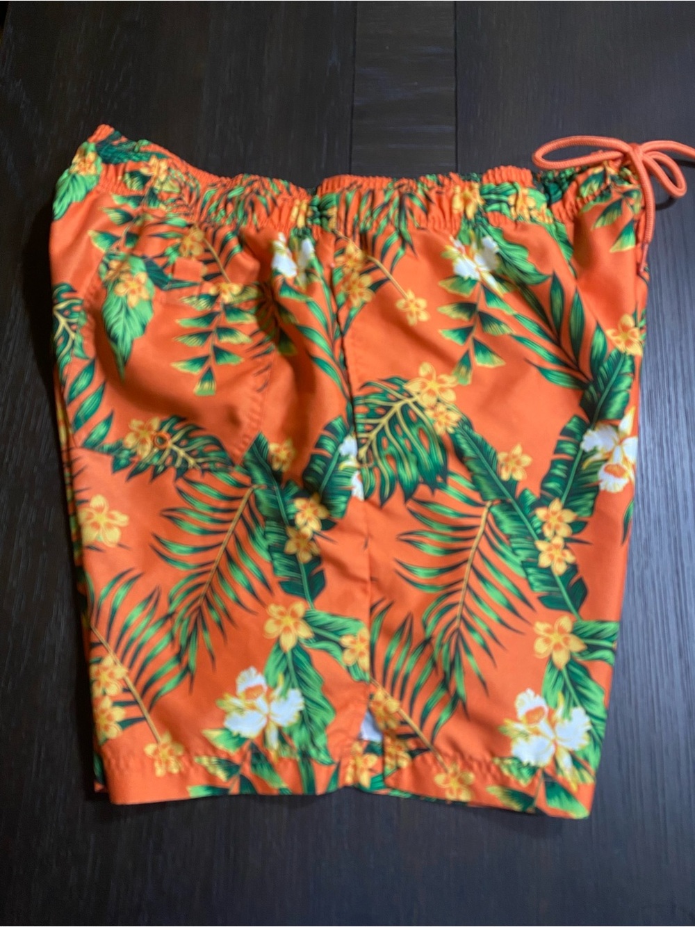 George Orange Tropical Floral Men's Swim Trunks